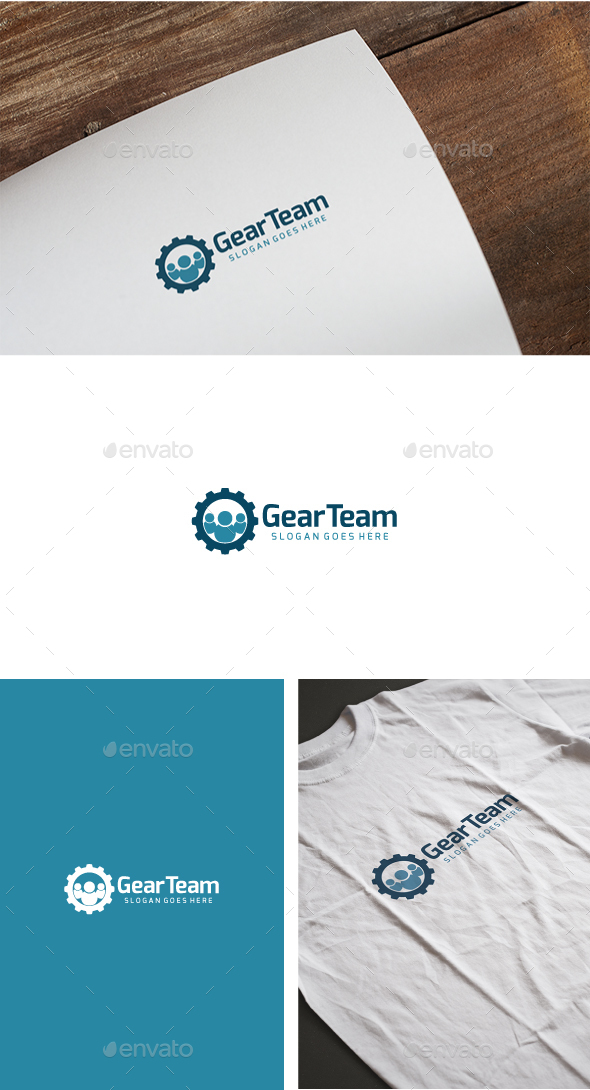 Gear Team Logo - Symbols Logo Templates