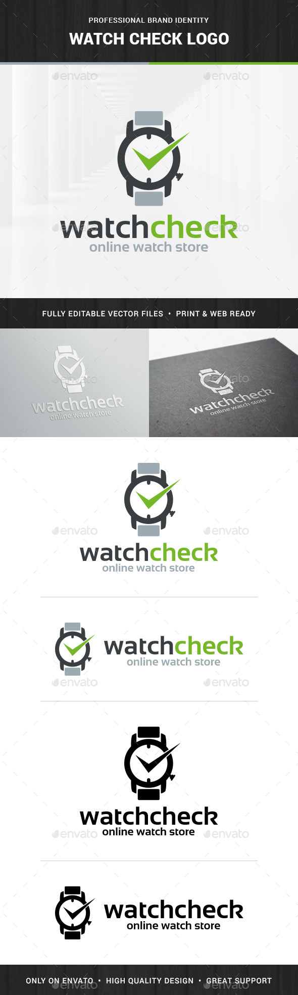 Watch Check Logo Template - Objects Logo Templates