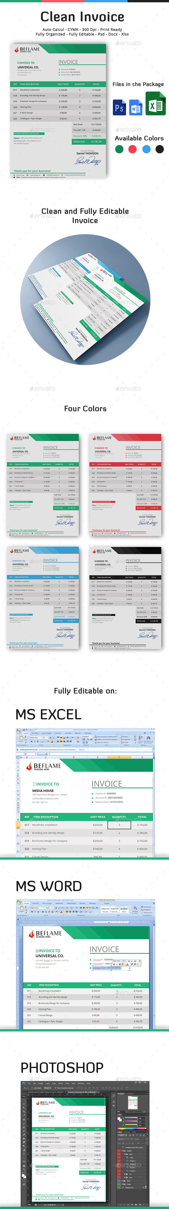 Invoice Excel - Proposals & Invoices Stationery