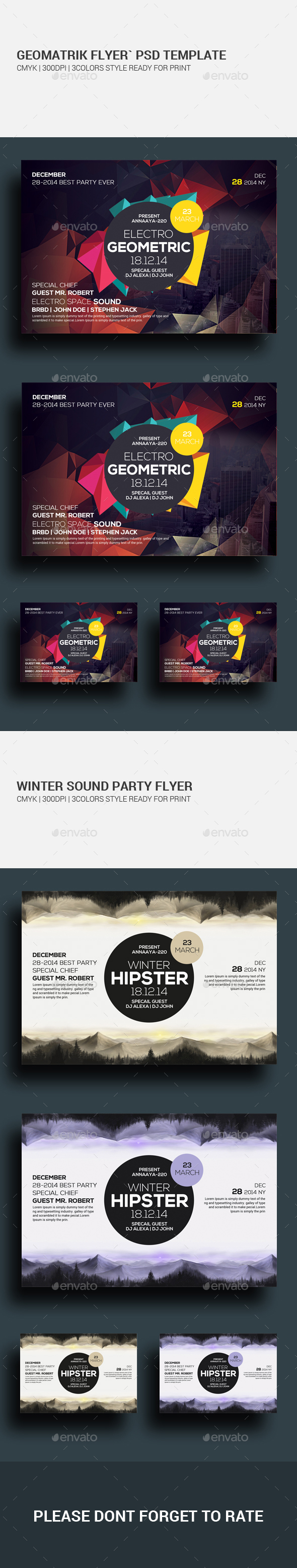 Geometric City Flyers Bundle - Clubs & Parties Events