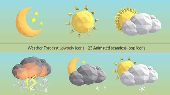 Weather Forecast Lowpoly Icons