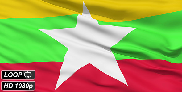 Waving National Flag Of Myanmar alt