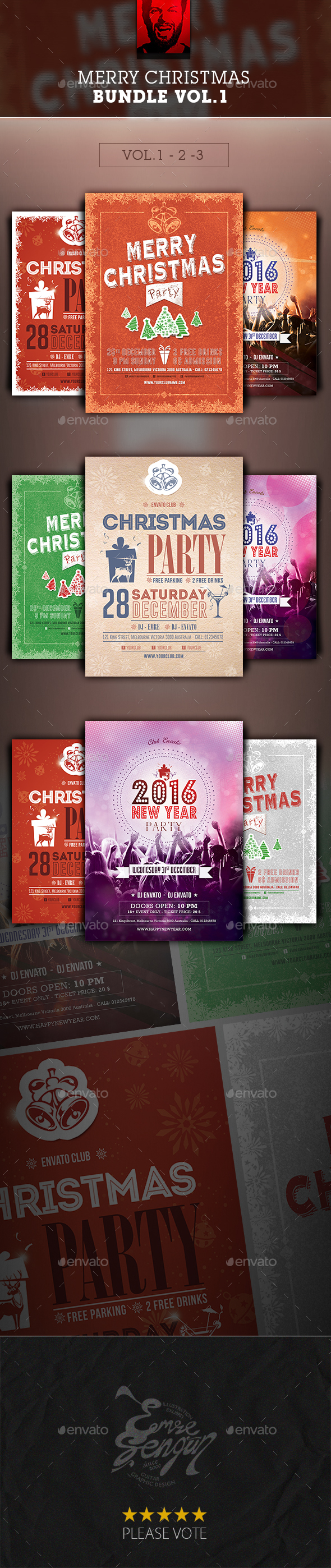 2017 Christmas Party Flyer/Poster Bundle Vol.1