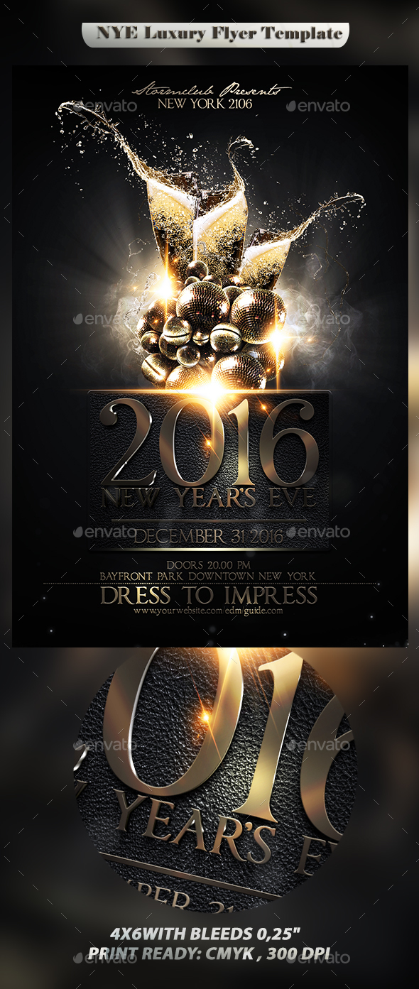 NYE Luxury Flyer Template - Events Flyers