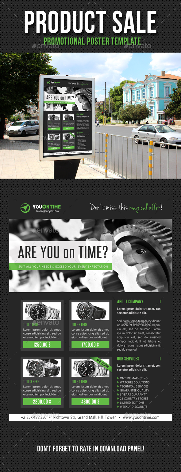 Product Sale Promotion Poster Template V03 - Signage Print Templates