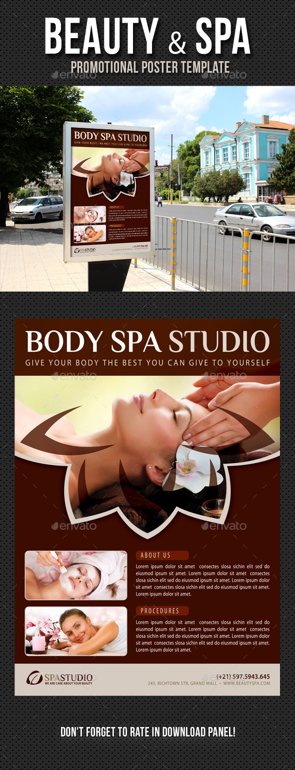Beauty and Spa Poster Template V04 - Signage Print Templates
