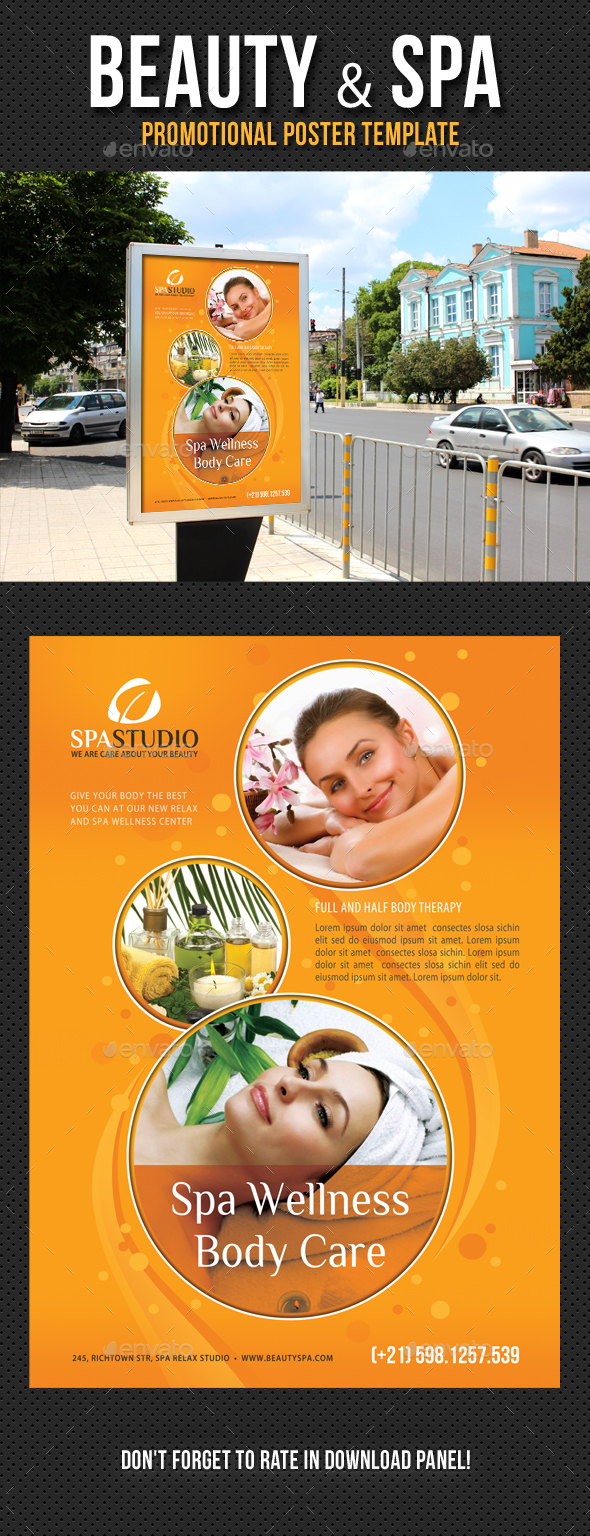 Beauty and Spa Poster Template V05 - Signage Print Templates