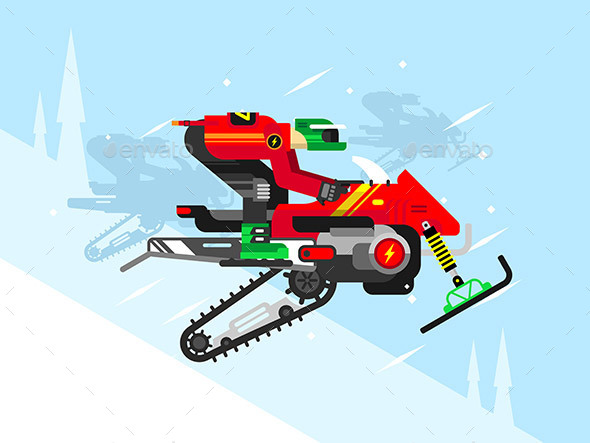 Racing Competitions on Snowmobiles - Sports/Activity Conceptual