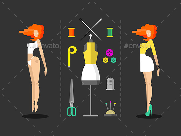 Fashion and Sewing Hand Work - Miscellaneous Vectors