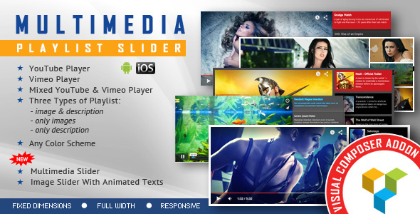 Visual Composer Addon - Multimedia Playlist Slider for WPBakery Page Builder - CodeCanyon Item for Sale