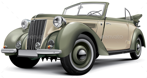 European Prewar Luxury Convertible - Man-made Objects Objects