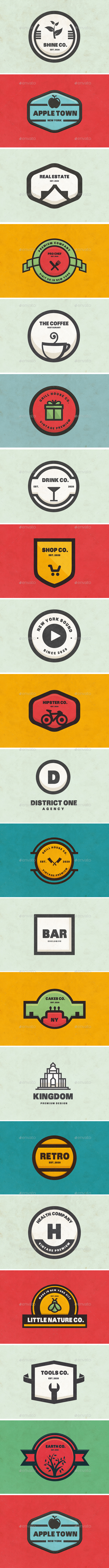20 Logos & Badges Pack 03 - Badges & Stickers Web Elements