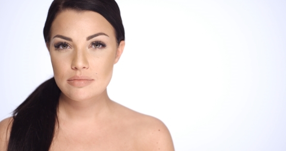 Young Beautiful Girl Isolated On White alt