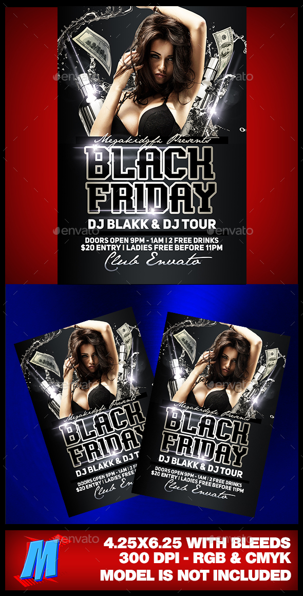 Black Friday Party Flyer Template - Clubs & Parties Events