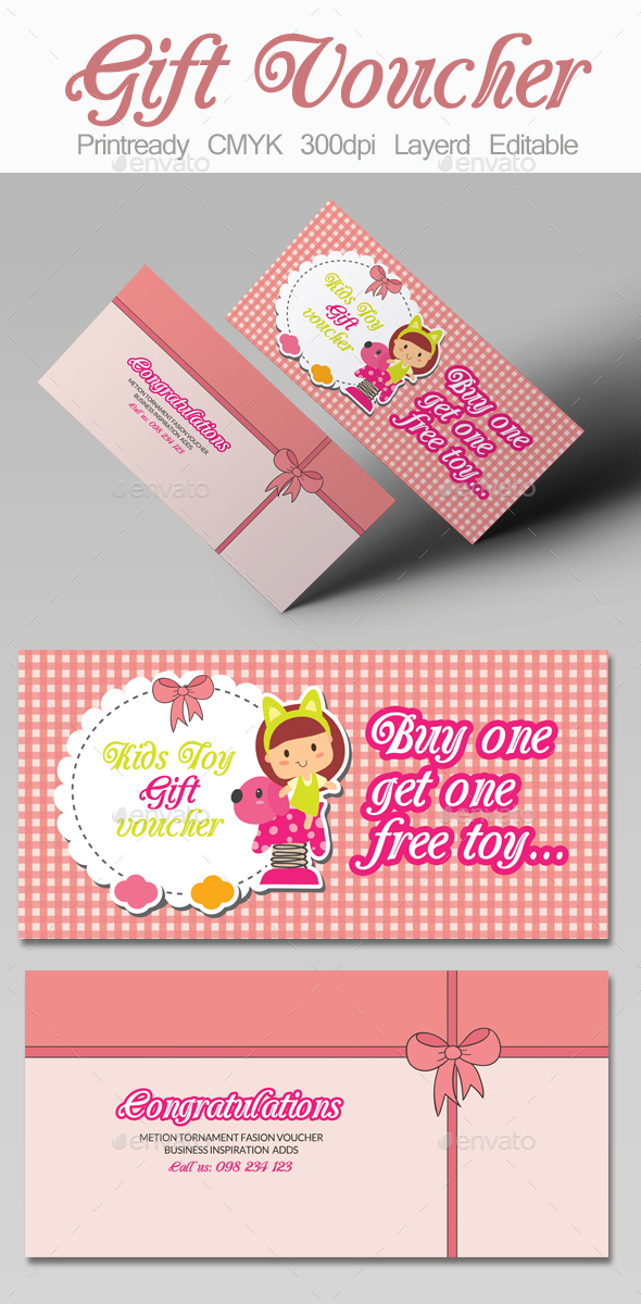 Kids Toy Gift Voucher - Cards & Invites Print Templates