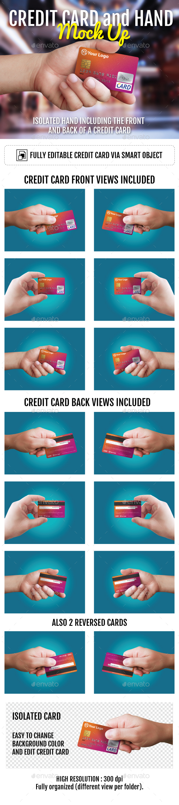 Credit Card and Hand Mockup - Miscellaneous Product Mock-Ups