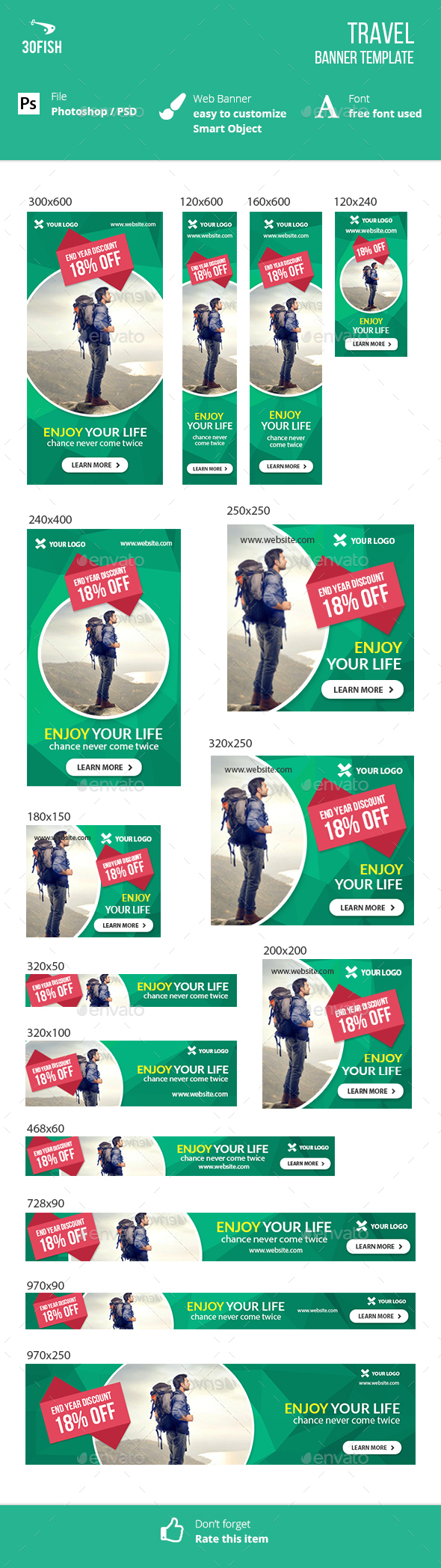 Travel Banner - Banners & Ads Web Elements