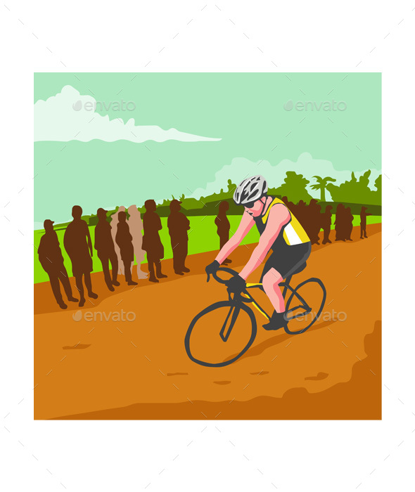 Cyclist Racing WPA - Sports/Activity Conceptual
