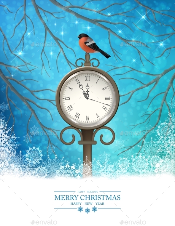 Vector Winter Christmas Scene Background - New Year Seasons/Holidays
