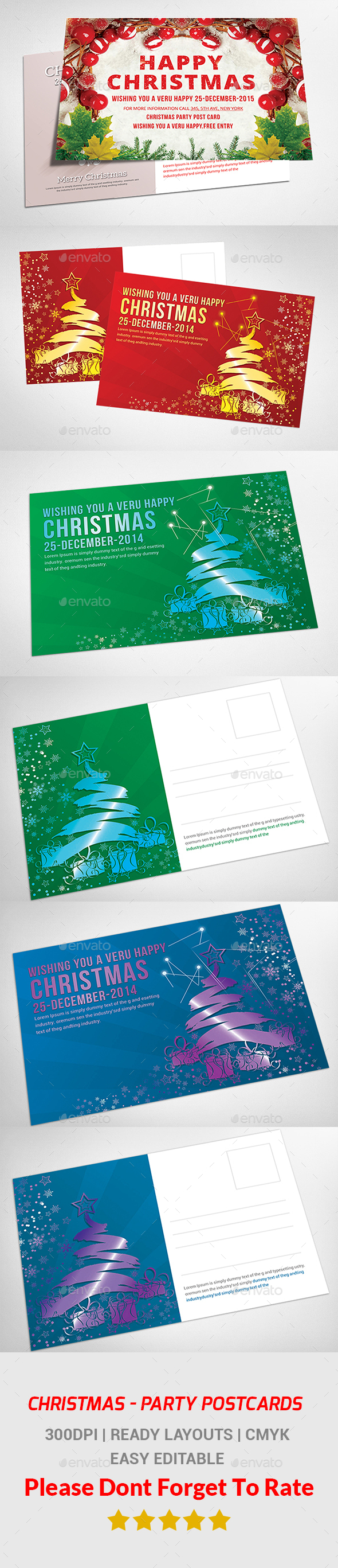 Christmas Postcard Bundle - Events Flyers