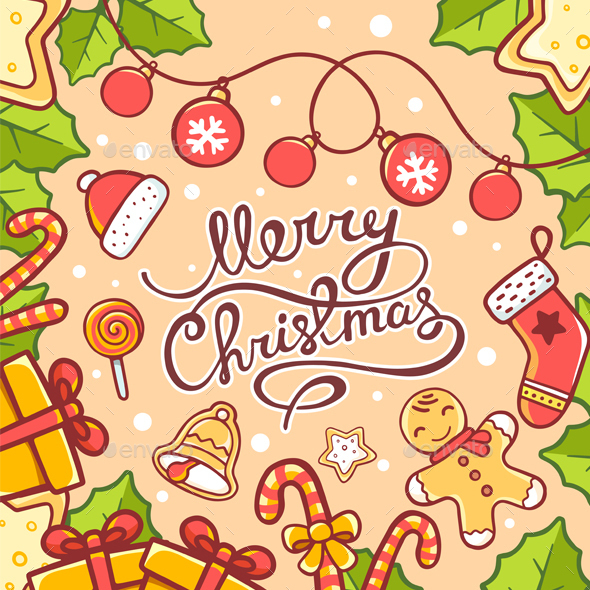 Christmas Card with Wishes - Christmas Seasons/Holidays