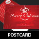 Christmas Greeting Postcard Template