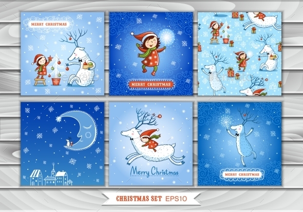 Set of Christmas Backgrounds - Christmas Seasons/Holidays