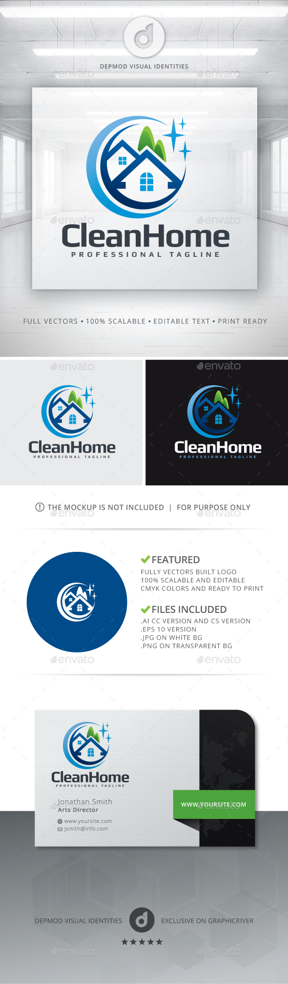 Clean Home Logo - Buildings Logo Templates