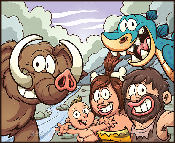 Caveman Family - People Characters