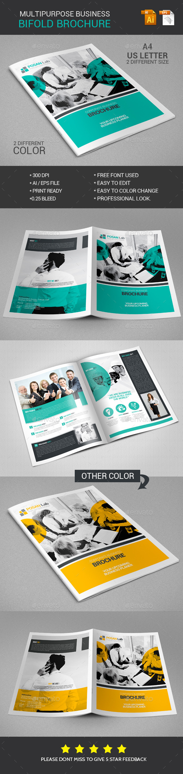 Bifold Brochure Multipurpose Business - Brochures Print Templates