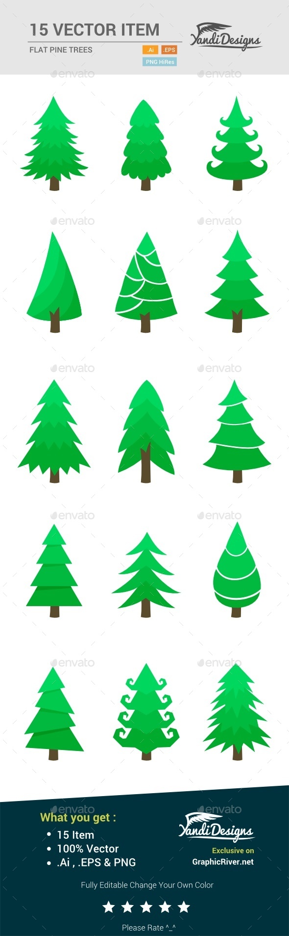 Flat Pine Trees - Nature Conceptual