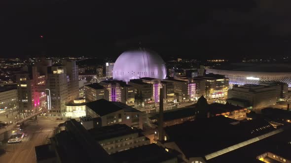 Stockholm, Sweden Aerial View at Night