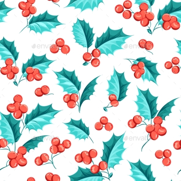 Mistletoe Seamless Pattern. - Christmas Seasons/Holidays