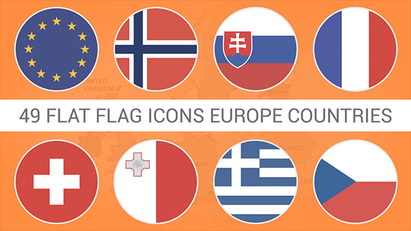 Flat Flag Icons Europe Countries