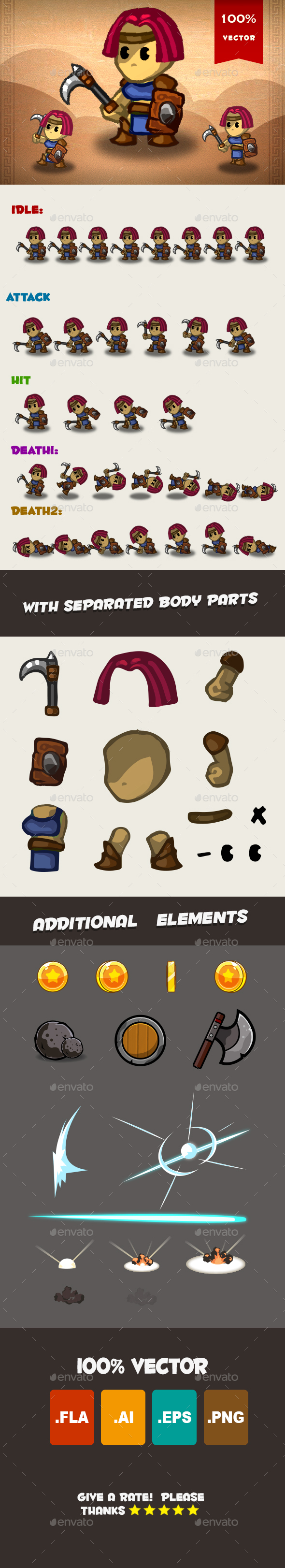 Barbarian Spritesheet 02 - Sprites Game Assets