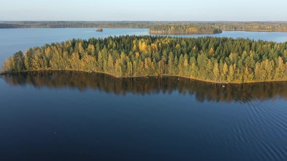 The Huge Lake Saimaa with Lots of Green Trees on the Side