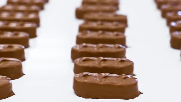 Conveyor with Passing Chocolate Bars