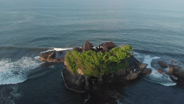 Beautiful aerial view from behind a Temple on Bali Indonesia alt