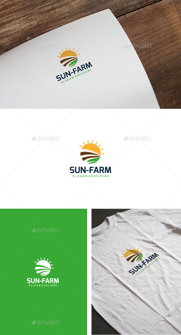 Sun Farm Logo - Nature Logo Templates