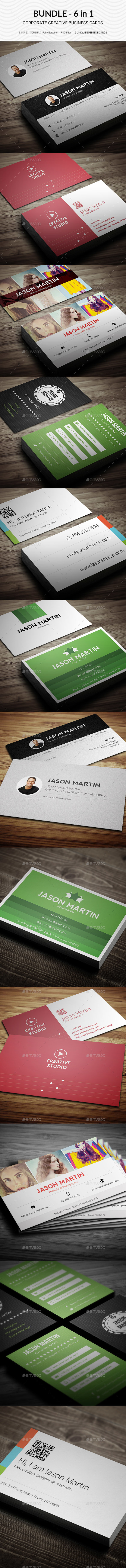 Bundle - Mix of Creative Business Cards - B1 - Corporate Business Cards