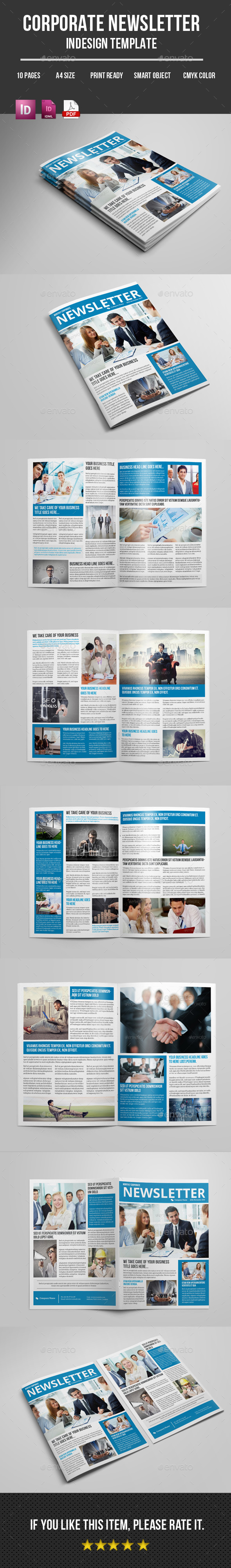 Business Newsletter Indesign Template - Newsletters Print Templates