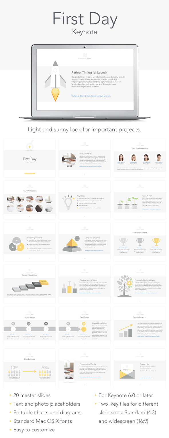 First Day Keynote Template - Keynote Templates Presentation Templates