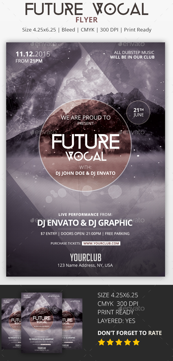 Future Vocal - Flyer PSD - Clubs & Parties Events