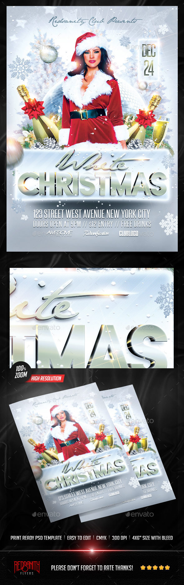 White Christmas Flyer - Holidays Events