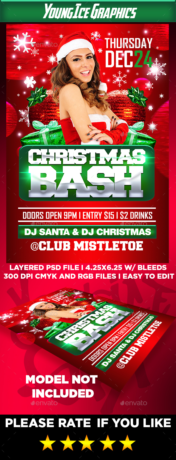Christmas Bash Flyer Template - Clubs & Parties Events