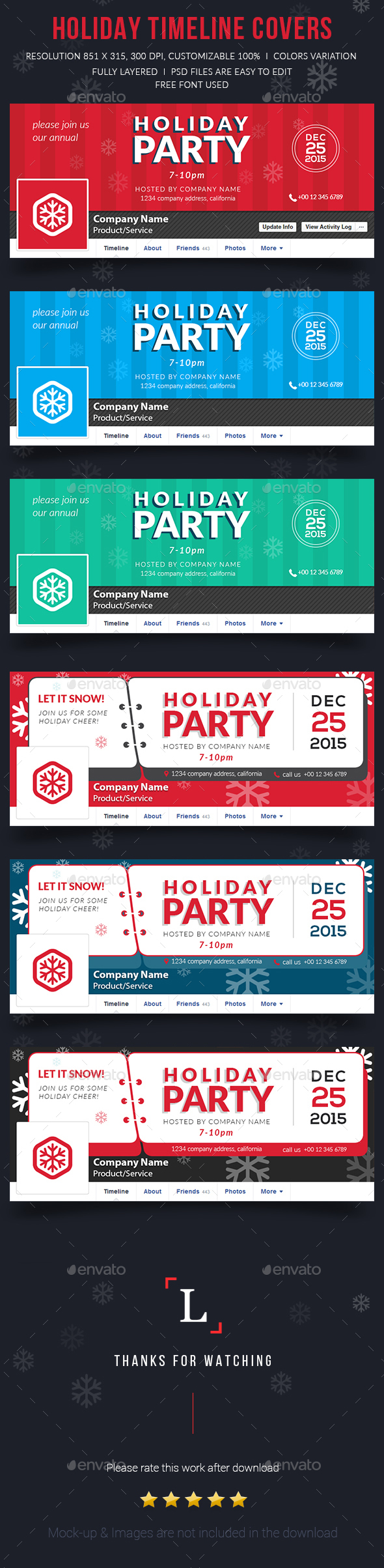 X-mas Facebook Timelines Bundle - Facebook Timeline Covers Social Media