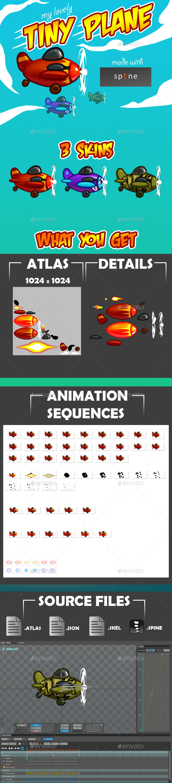 Tiny plane sprite animation - Sprites Game Assets