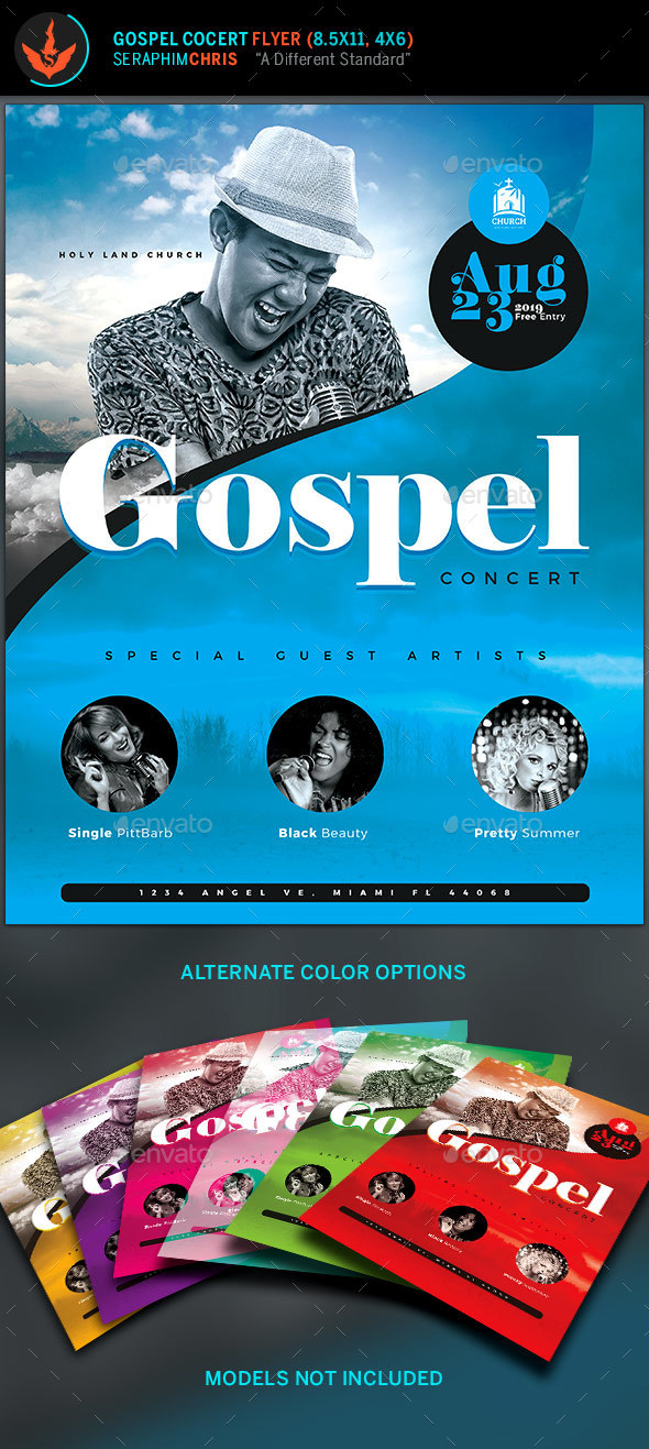 Modern Gospel Concert Flyer Template - Church Flyers