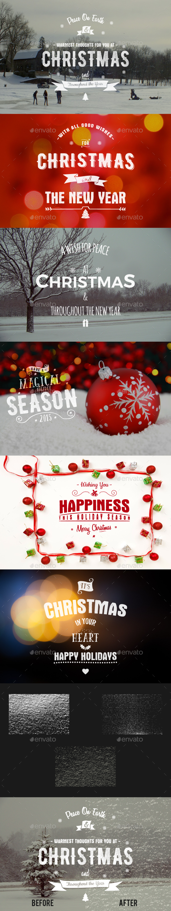 Christmas & New Year Photo Overlays - Badges & Stickers Web Elements