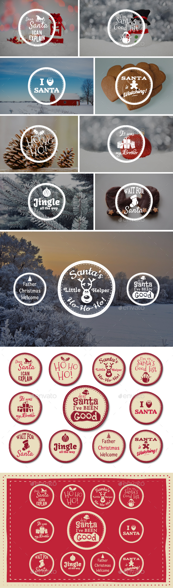 Funny Christmas Badges Collection - Badges & Stickers Web Elements